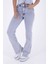 Yüksek Belli ve Cepli Boru Paçalı Relaxed Kadın Kot Pantolon Açık Mavi Jean Denim Dört Mevsim 3