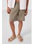 Camel Standart Fit Dokuma Hafif Esnek Chino Erkek Şort - 81293 1