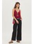 V Yaka Minimal Askılı Bluz Bordo 2