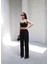 Arkasi Lasti̇kli̇ Pi̇leli̇ Dökümlü Wide Leg Pantolon 4