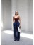 Arkasi Lasti̇kli̇ Pi̇leli̇ Dökümlü Wide Leg Pantolon 1
