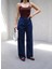 Arkasi Lasti̇kli̇ Pi̇leli̇ Dökümlü Wide Leg Pantolon 3