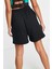 Sportswear Essentials Collection Fleece High Rise Loose Fit Short Kadın Yüksek Bel Bol Kesim Pamuklu Şort Siyah 2