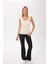 Kadın Kare Yaka Kalın Askılı Basic Fit Bluz Crop Top 2