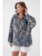 Kadın Petrol Batik Desen Modal Kumaş Oversize Gömlek 29188 1