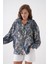 Kadın Petrol Batik Desen Modal Kumaş Oversize Gömlek 29188 2