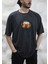 Beer Bira Cheers Baskılı Bisiklet Yaka Oversize Antrasit Tişört T-Shirt 1