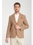 Cazino Erkek Vizon Slim Fit Dar Kesim Desenli Yarım Astar Mevsimlik Spor Blazer Ceket 1
