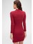 Kadın Bordo Kaşkorse Balıkçı Yaka Uzun Kollu Bodycon Mini Elbise 4