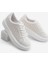 Kadın Sneaker Kalın Taban Desenli Bağcıklı Spor Ayakkabı Linay Beyaz 1
