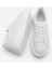 Kadın Sneaker Kalın Taban Desenli Bağcıklı Spor Ayakkabı Linay Beyaz 8