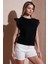 Pamuk Standart Fit Güpürlü Kol Bisiklet Yaka T Shirt Bayan T Shirt 25Y0544K1 2
