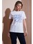 Baskılı Pamuk Regular Fit Bisiklet Yaka T Shirt Bayan T Shirt 25Y0395K1 4