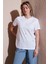 Taşlı % 100 Pamuk Regular Fit Bisiklet Yaka Bluz Bayan Bluz 25Y0414K1 3