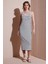 Slim Fit Yuvalak Yaka Düğmeli Midi Boy Elbise Bayan Elbise 25Y0375K1 1