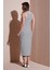 Slim Fit Yuvalak Yaka Düğmeli Midi Boy Elbise Bayan Elbise 25Y0375K1 5