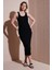 Slim Fit Yuvalak Yaka Düğmeli Midi Boy Elbise Bayan Elbise 25Y0375K1 1