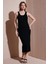 Slim Fit Yuvalak Yaka Düğmeli Midi Boy Elbise Bayan Elbise 25Y0375K1 2