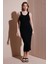 Slim Fit Yuvalak Yaka Düğmeli Midi Boy Elbise Bayan Elbise 25Y0375K1 3