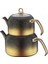 Altın renginde dayanıklı çelik çaydanlık seti, aile boyu kullanıma uygun 1,2 L 1