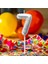Gümüş Doğum Günü Balon Şeklinde Mum Pasta Mumu 7 Numara 1