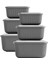 6 Lı Erzak Gıda Saklama Kabı, Buzdolabı Düzenleyici Organizer 6 Lı Set 2X(600ML,1100ML,1800ML) Gri 2