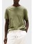 Keten ve Pamuk Karışımlı Regular Fit Bisiklet Yaka T Shirt Erkek T Shirt MW0MW38637 Plı 1