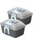 6 Lı Erzak Gıda Saklama Kabı, Buzdolabı Düzenleyici Organizer 6 Lı Set 2X(600ML,1100ML,1800ML) Gri 3
