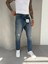 Erkek Yırtık Detaylı Boyfriend Pantolon - Indigo 3