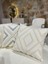 1 Adet Punch Kırlent Kılıfı Geometrik - Punch Yastık Kılıfı Krem Bej Beyaz 43 x 43 Fermuarlı 4