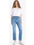 Crop Flare Fit Yüksek Bel Bilek Boy Jean Yıkamalı Pantolon E8018AX25SM 2
