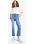 Crop Flare Fit Yüksek Bel Bilek Boy Jean Yıkamalı Pantolon E8018AX25SM 5