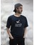 Futbolcu Ronaldo Baskılı Bisiklet Yaka Oversize Lacivert Tişört T-Shirt 1