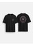 Inter Miami Fc Logo Baskılı Bisiklet Yaka Oversize Siyah Çift Taraflı Tişört T-Shirt 1