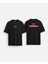 Ispanya Madrid Başkent Şehir Baskılı Bisiklet Yaka Oversize Siyah Çift Taraflı Tişört T-Shirt 1