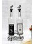 Şeffaf 750 ml 4+ parça set, siyah beyaz etiketli, standlı akıtıcı yağlık seti 5