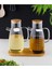 Bambu Standlı 2’li 900 ml Borosilikcam Bambu Kapaklı Yağdanlık Set Ayçiçek Zeytinyağı 1