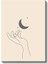 Ay Tutulumu - Minimalist El Çizimi Kanvas Tablo 2