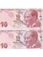 39963680EAC043A513 9.emisyon 10TÜRK Lirası Ççt+/ça Güzel Numara Kağıt Para 2