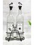 Siyah geyik figürlü kısa stand ve şeffaf 750 ml yağlık, etiketli, akıtıcılı, 2 renk bej 1