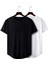 2'li Erkek Oval Kesim Basic Fit Pis Yaka Salaş T-Shirt 2