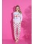 Mlale Milk Love Desenli Suprem Kumaş Uzun Kollu Bayan Pijama Takımı 1523-K 1