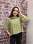 Kısa Büzgülü Yeşil Crop Müslin Gömlek Bluz 1