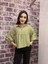 Kısa Büzgülü Yeşil Crop Müslin Gömlek Bluz 2