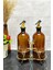 Geyik Figürlü 500ml Amber Şişe, Altın Akıtıcı Yağlık ve Yağdanlık, 4+ Parça, Bej 1
