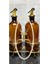 Geyik Figürlü 500ml Amber Şişe, Altın Akıtıcı Yağlık ve Yağdanlık, 4+ Parça, Bej 2