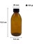 200 ml Amber Yuvarlak Cam Şişe, Siyah Kapak, 12 Adet, Renk: Kahverengi 2