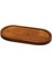 Koyu kahverengi ahşap oval yağdanlık altlık, 25x12.5cm, zarif ve şık tasarım 1