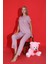 Mlale Gül Kurusu Fitilli Ince Raporlu Kumaş Kol ve Paça Dantelli Kısa Kollu Bayan Pijama Takımı 4063-GK 1