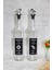 Şeffaf 750 ml cam şişe, çiftli, dibi çukur, bej renkli, sıvı yağ şişesi 1